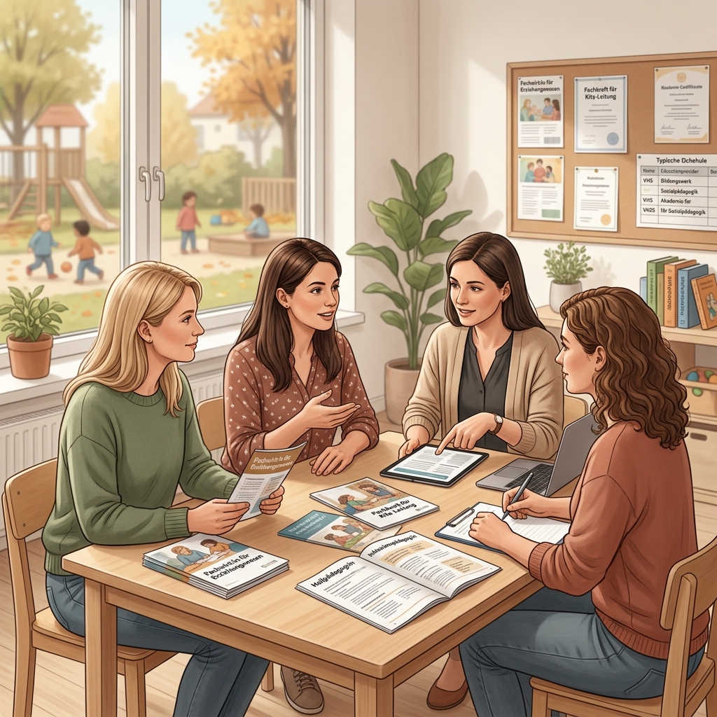 Illustration zu Welche Weiterbildungen werden für Erzieher:innen gefördert?